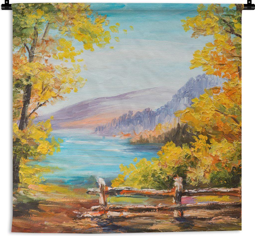 MuchoWow Wandteppich Wandbehang Malerei - Ölgemälde - Pflanzen - Natur 90x90 cm Tapisserie Dekoration Wandtuch - Wandaufhänger