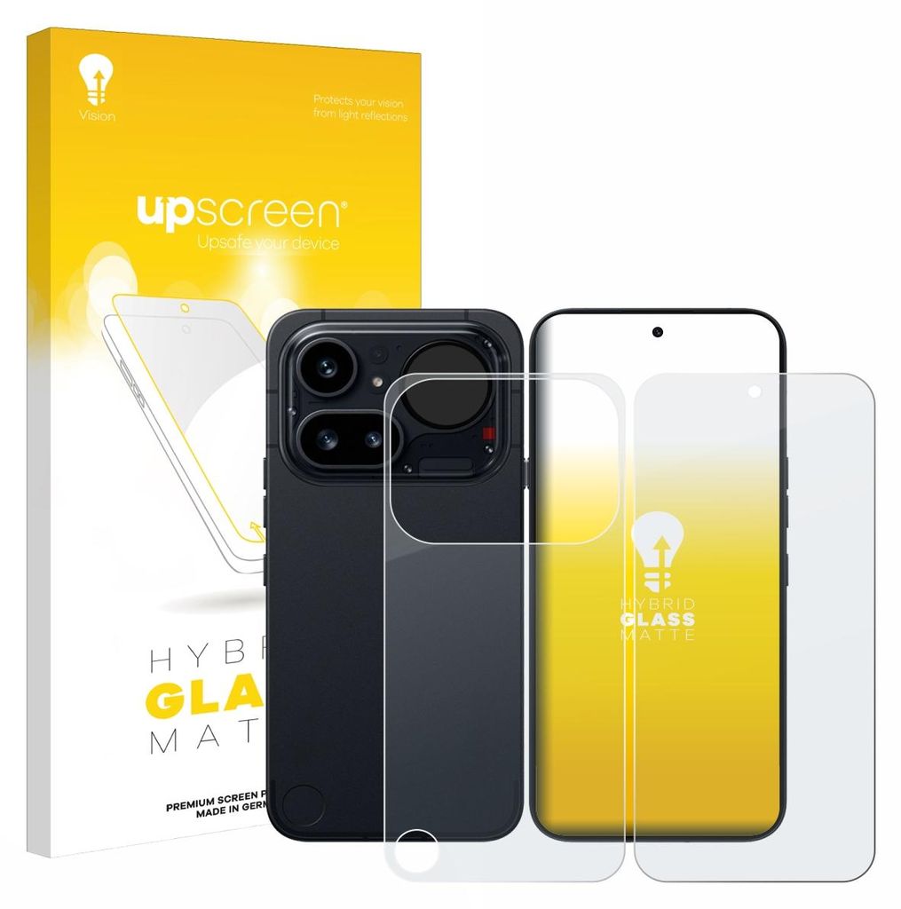 upscreen Entspiegelungs Schutzglas für Nothing Phone (4a) Pro (Display+Rückseite) Schutzfolie Panzer Folie Glas Display Schutz matt