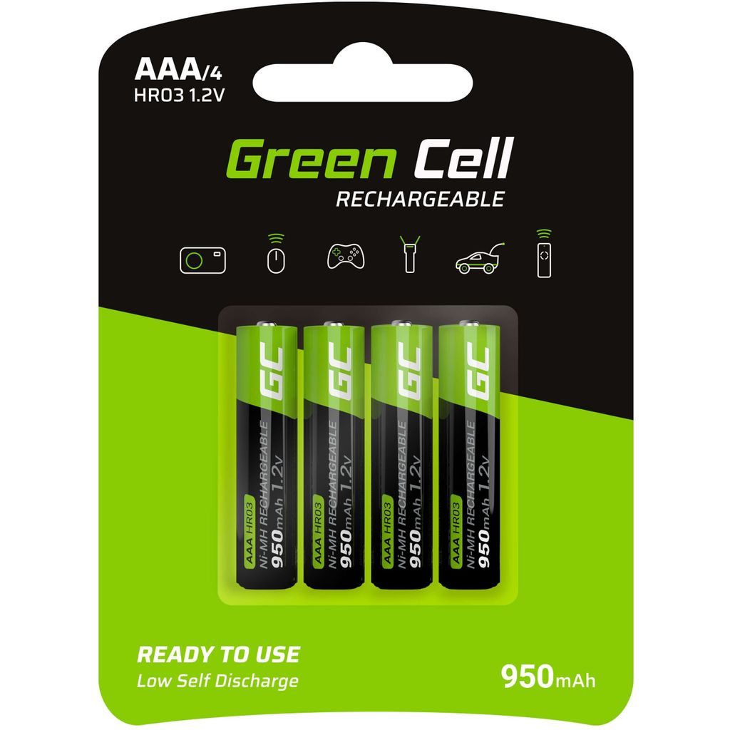 Green Cell GR03 4x AAA HR03 nabíjecí baterie 950 mAh Obrázek produktu 