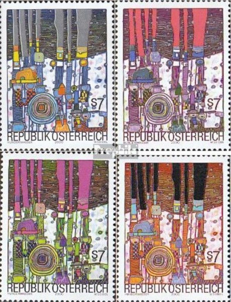 Briefmarken Österreich 2000 Mi 2318-2321 (kompl.Ausg.) gestempelt Hundertwasser