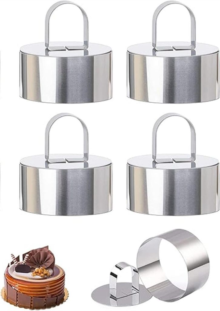 4 Stück Dessertringe,tortenring Verdickte Edelstahl-Kuchenringform Für Dessert-Gebäckmousse, Kuchen Schimmel