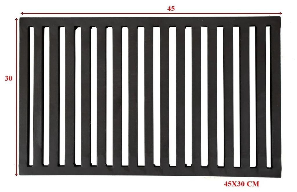 Griglia per camino in acciaio 45x30 cm, spessore 16 mm – Immagine del prodotto 