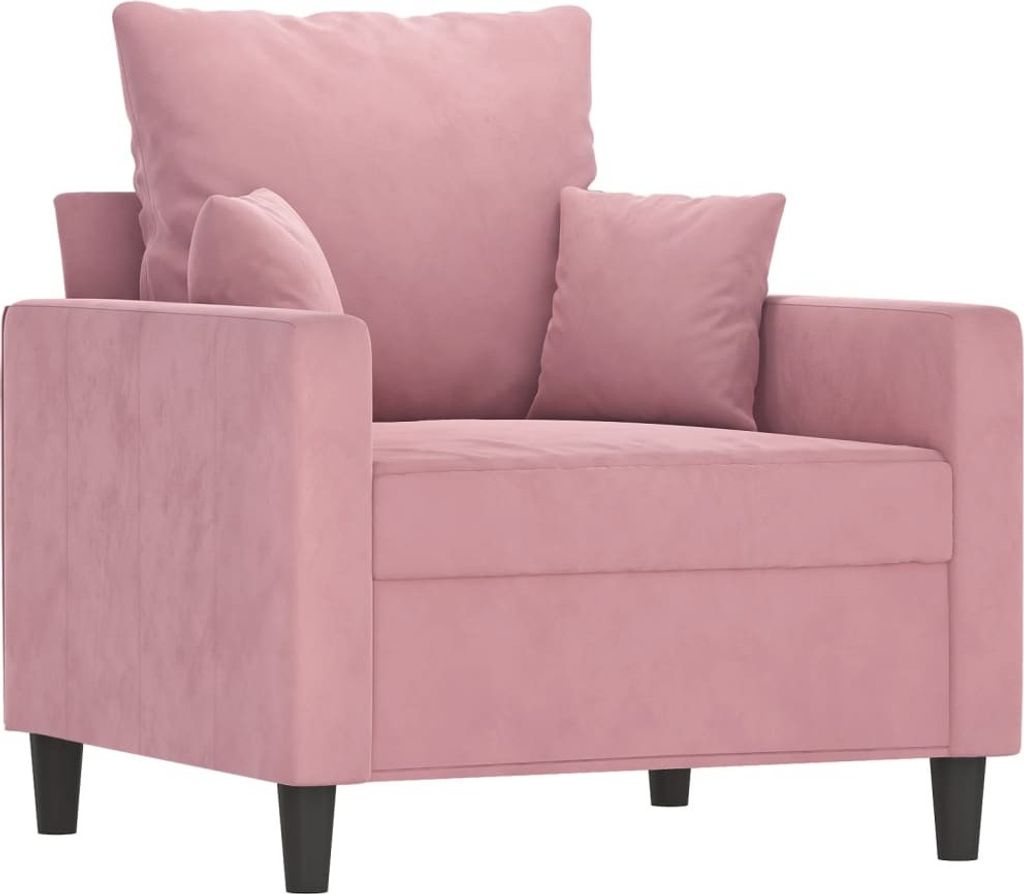 vidaXL poltrona rosa 60 cm in velluto Immagine del prodotto 
