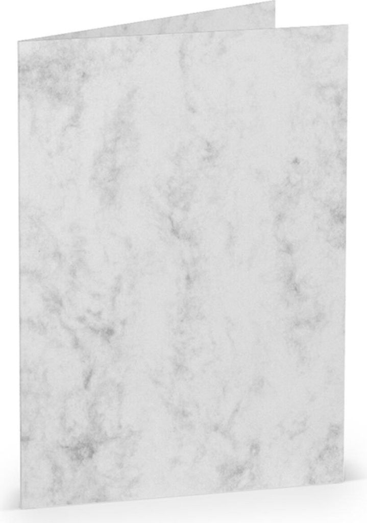 Rössler Papier 220706514 Coloretti Doppelkarte - A6 hoch, 5 Stück, grau marmora