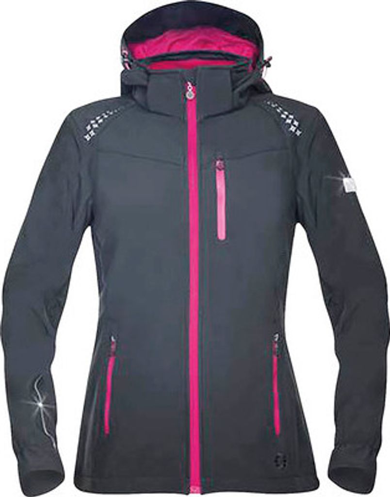 Softshellová bunda FLORET dámská černá s růžovými zipy 5XL Obrázek produktu 