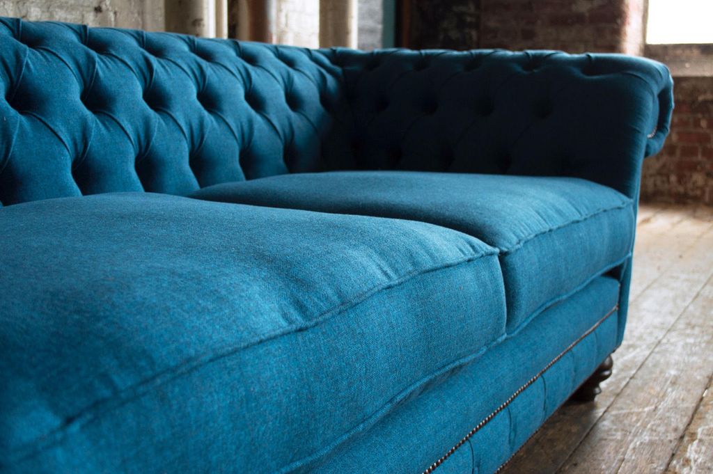 Chesterfield Design Luxus Polster Sofa Couch Sitz Garnitur Leder Textil Neu #191