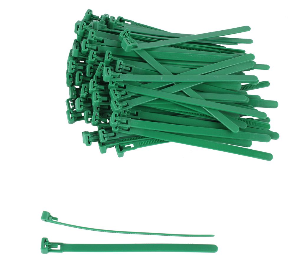 bis  22 kg in verschiedenen Größen grün wiederverwendbar Kabelbinder 