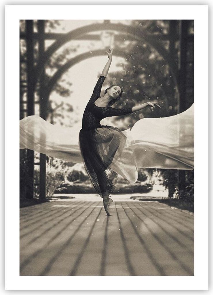 Poster - Poster ohne Rahmen - Ballerina Tanz Luft - 50x70 cm - Wand Bild - Wanddeko - Wandbilder - Kunstposter - Wandposter - Bilder - Kunstdruck -...