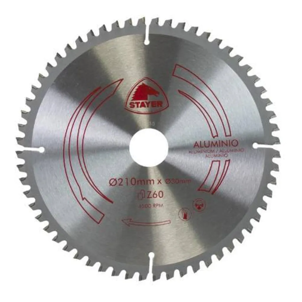 Lame STAYER 210 x 30 mm Z-60 pour éviter les bavures sur l'aluminium