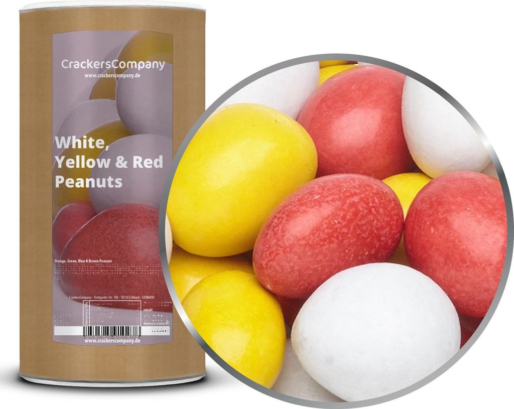 WHITE, YELLOW & RED PEANUTS Membrandose groß 950g