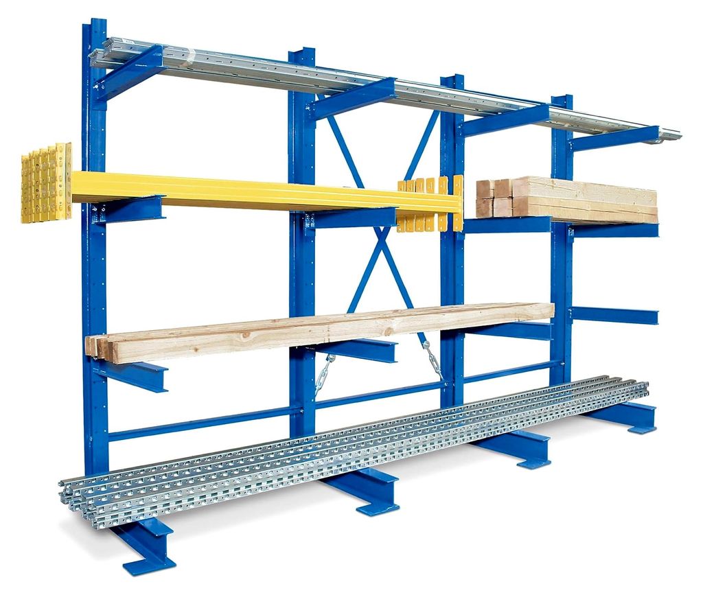 Kragarmregal mit 4 Ständern, Tragkraft 6000 kg, Länge 3,1 Meter, Höhe 2 Meter