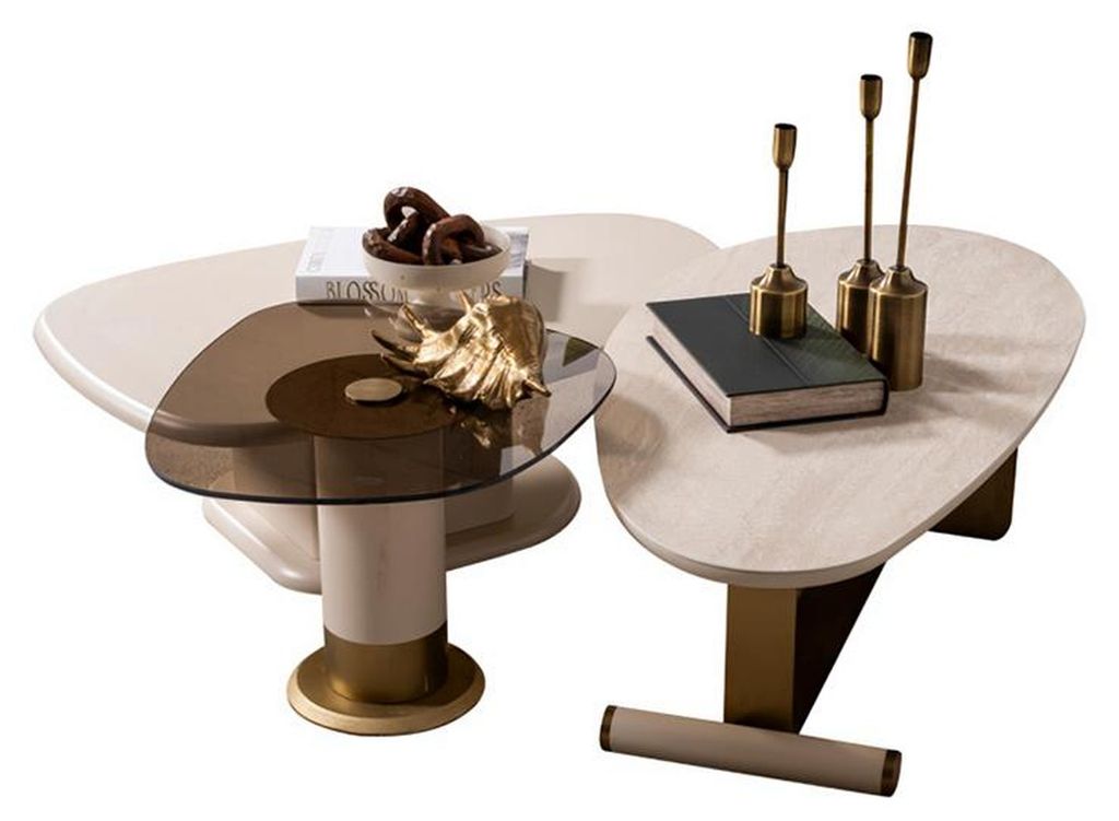 Modern Beige 3x Couchtische Vielseitig Sofatisch Tische Wohnzimmertisch