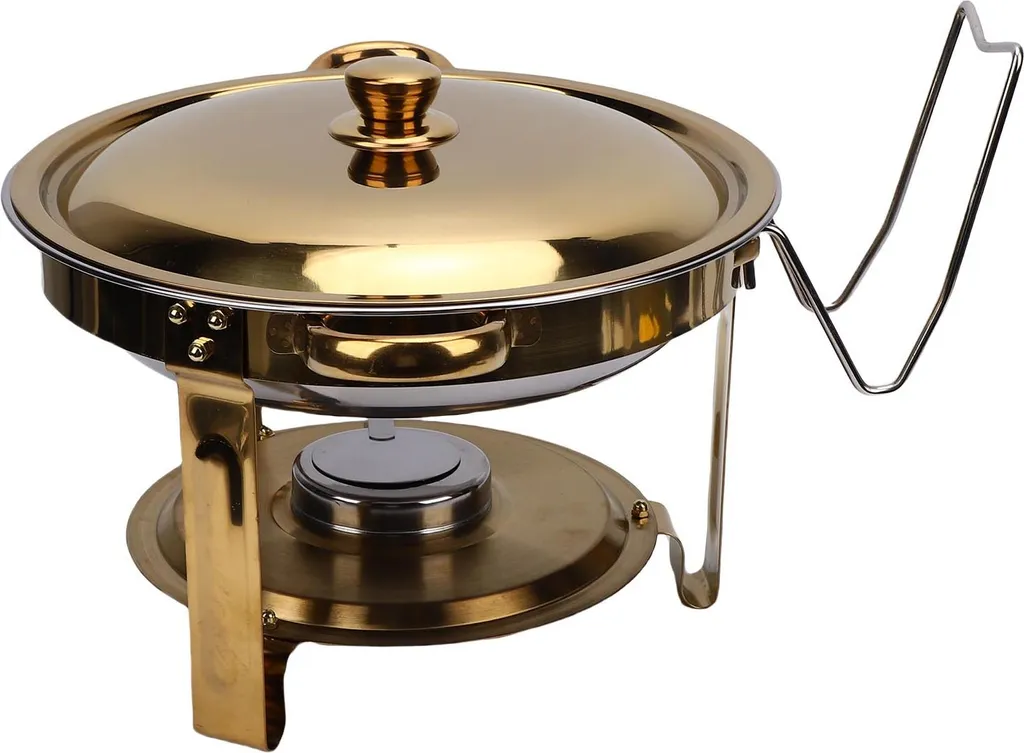 Chafing dish acier inoxydable 4,5L avec support design or pour réception
