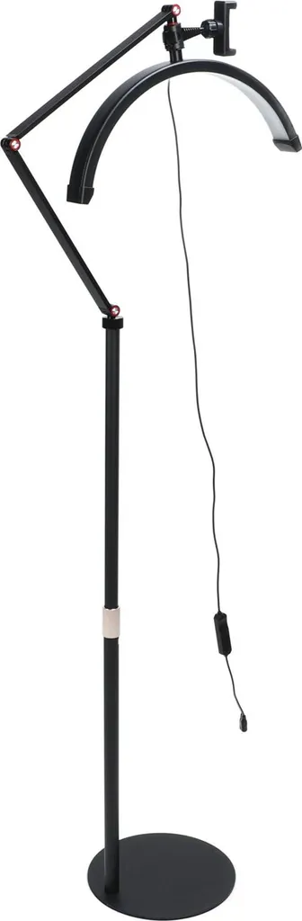 Lampe de table demi-lune LED 16'' noire pour manucure et esthéticienne