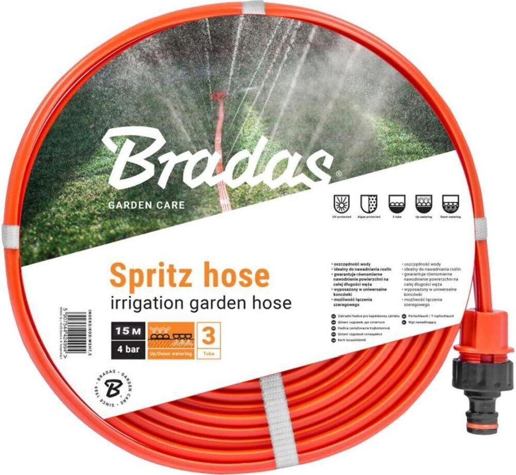 BRADAS Tuyau d'arrosage 15m, orange TUYAU SPRITZ BR-WSH15 Image du produit 