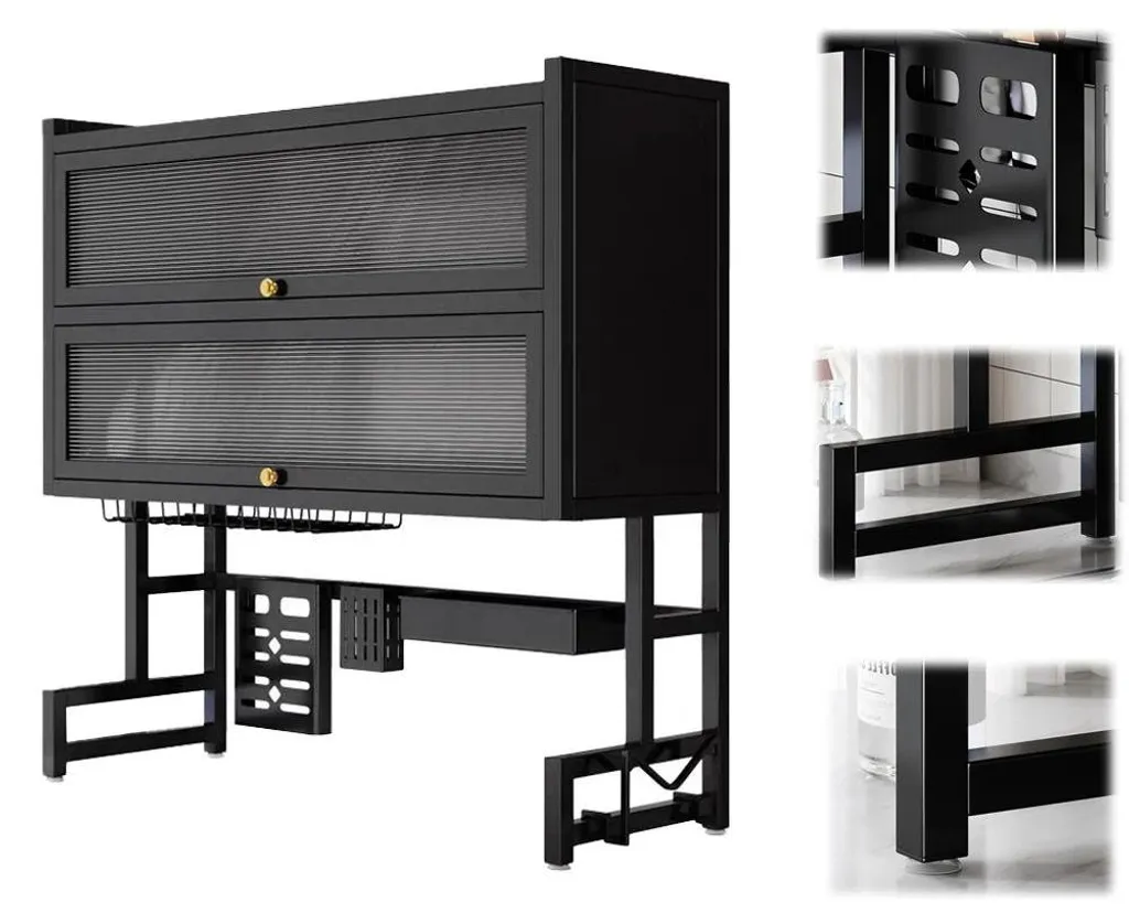 Égouttoir à vaisselle gain de place pour évier - Rangement cuisine noir