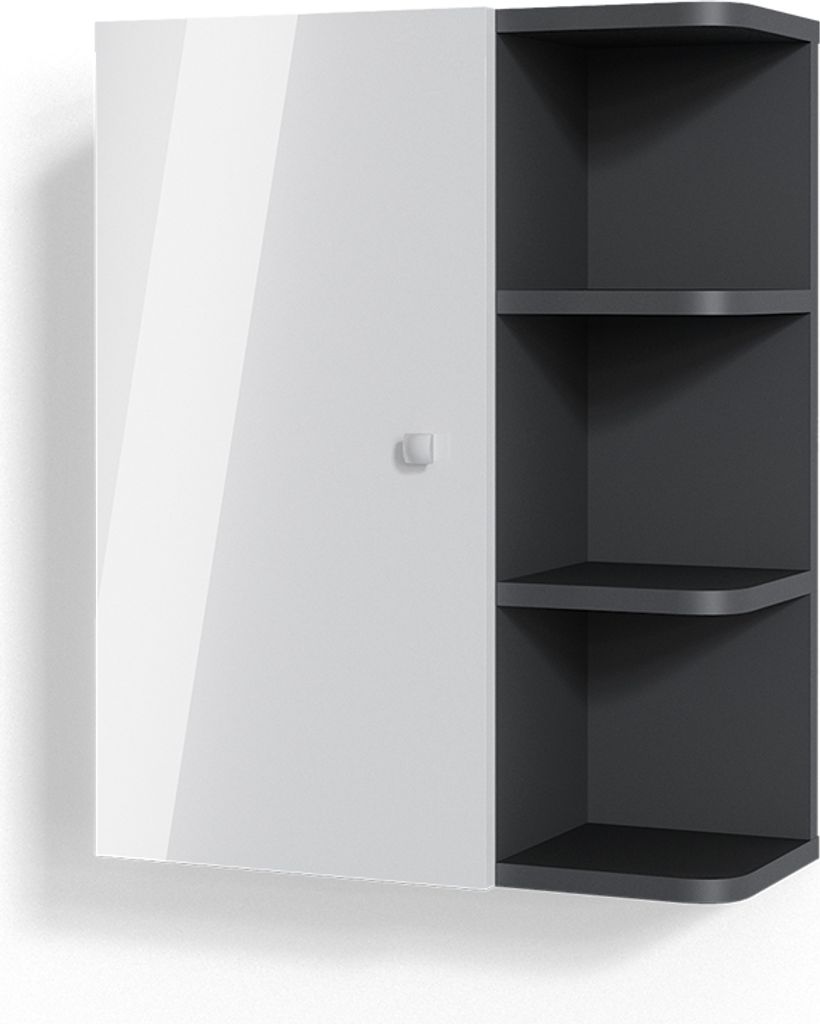 Badschrank Vicco Fynn Weiß Hochglanz 47.2 x 59.2 cm, Model 34148