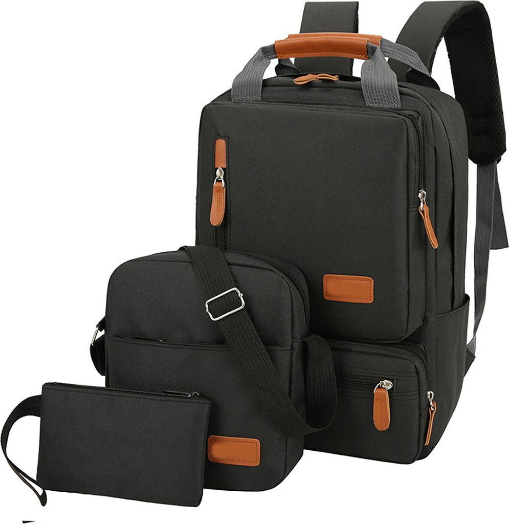 3er-Set Rucksack für Damen und Herren Laptop-Rucksack Umhängetasche Kleine Tasche für Reisen Schule Arbeit College Passend für Geräte bis zu 1...