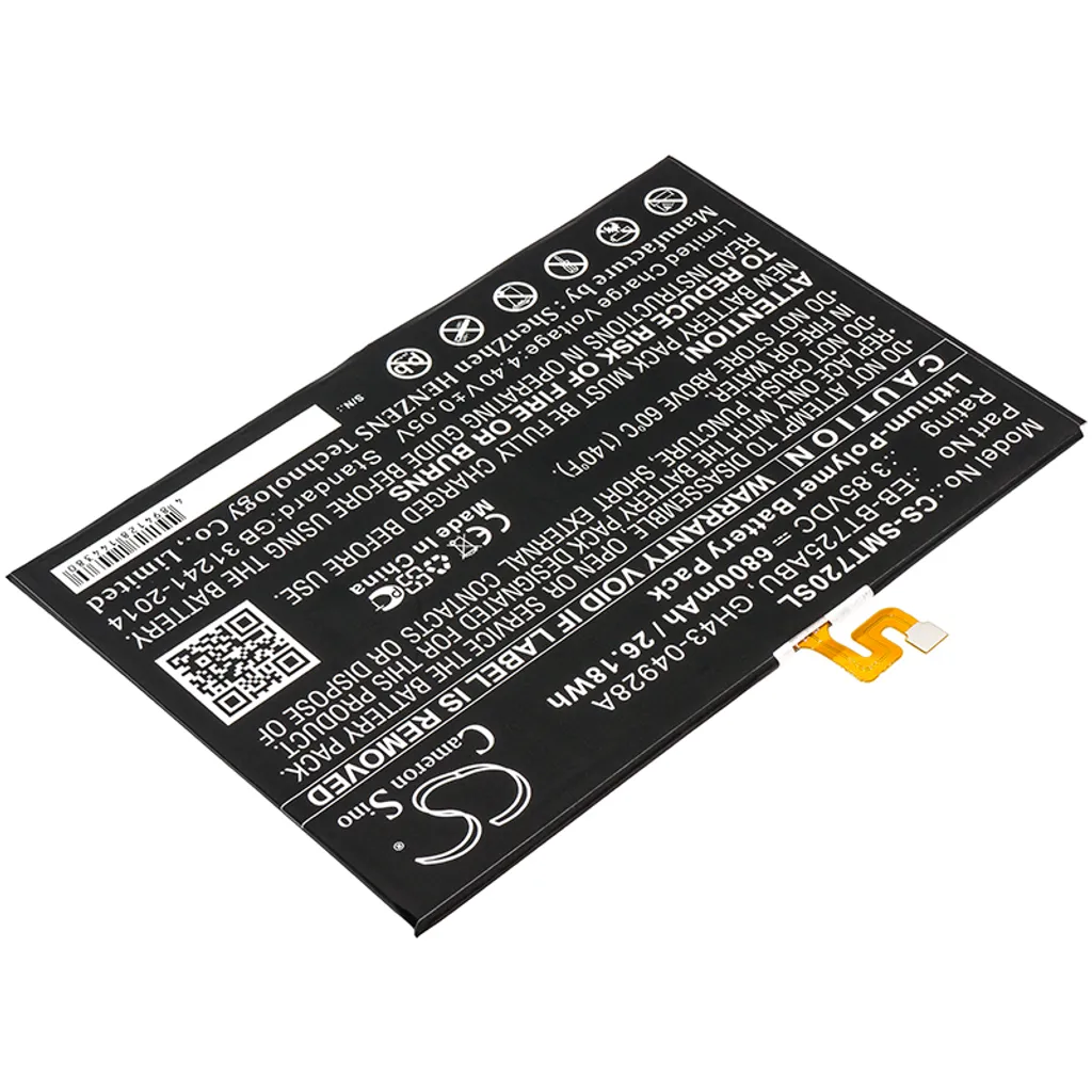 Batterie de rechange compatible avec tablette Galaxy Tab S5e 2019 - 2
