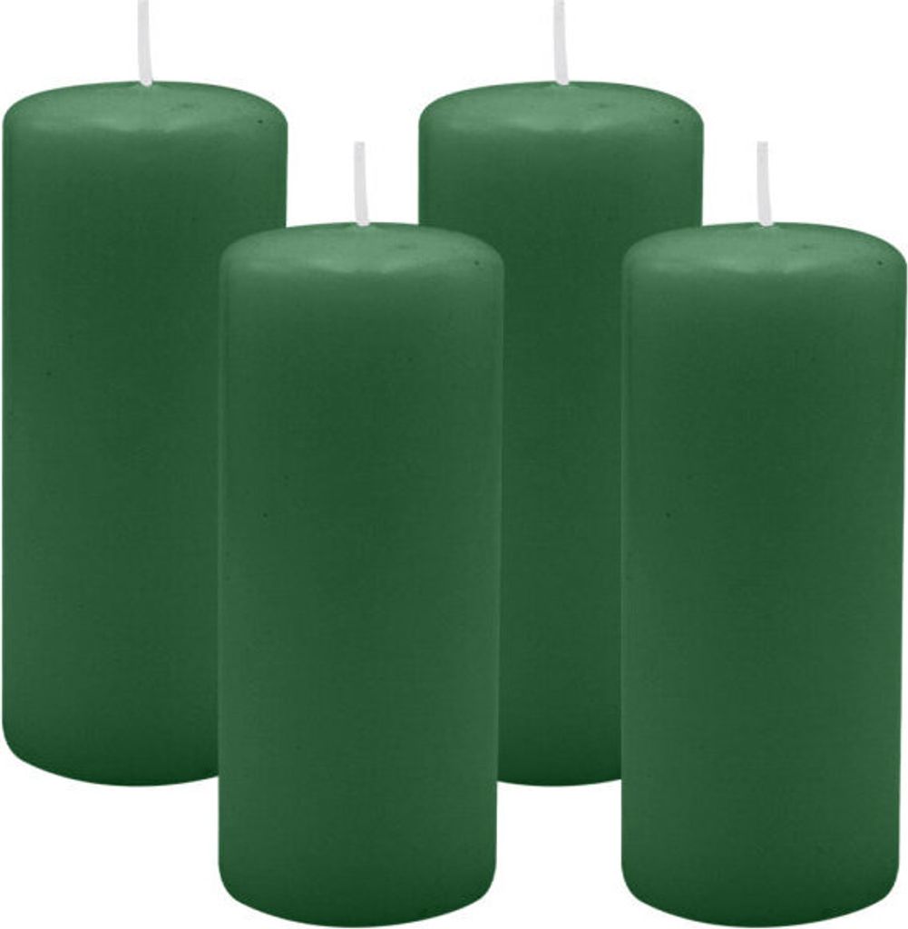 4er Set Adventskranzkerzen Fairway Grün Ø 50 x 120 mm