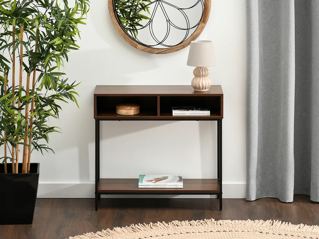 Console JIGME Noir et Noyer - Optimisez vos Petits Espaces avec Style