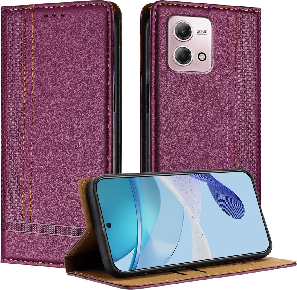Custodia per Motorola Moto G Stylus 4G 2023 Custodia flip in pelle con funzione stand Viola