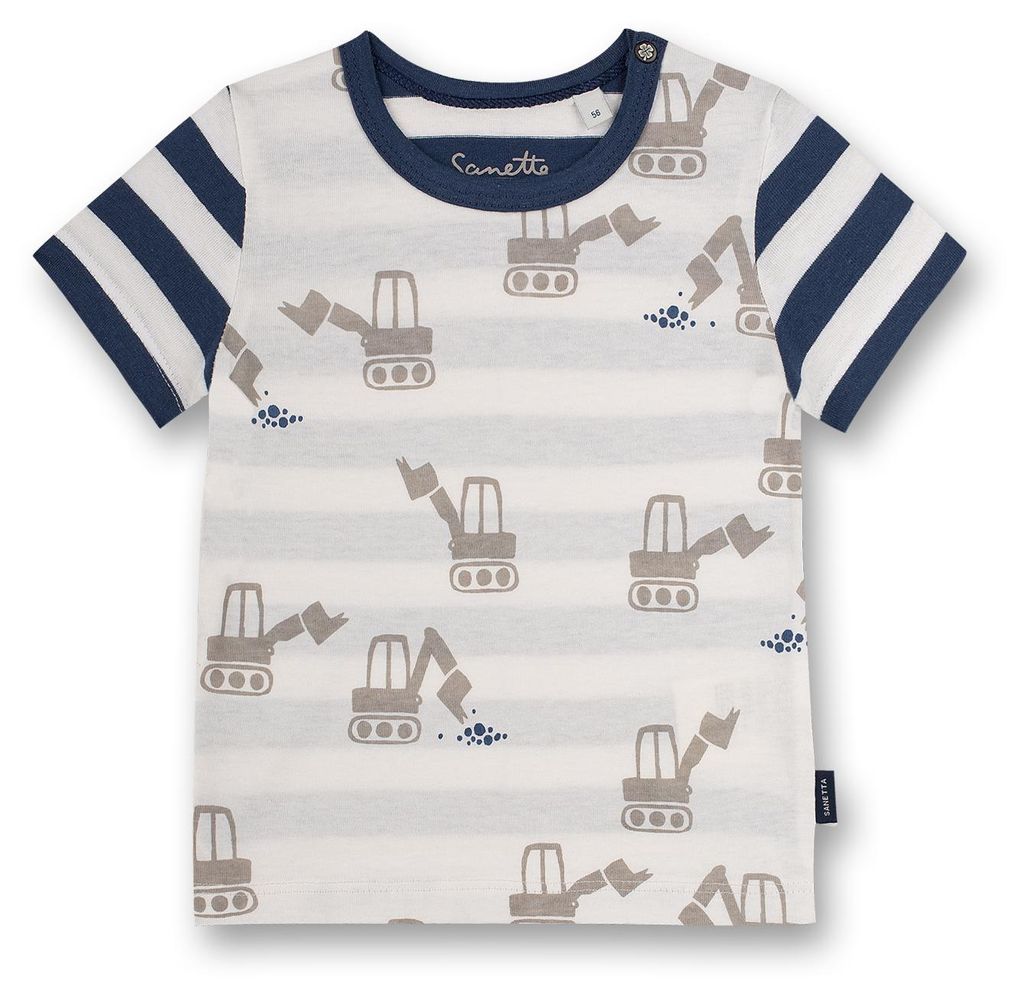 Sanetta Kidswear Jungen T-Shirt off-white Ringel/Bagger 74