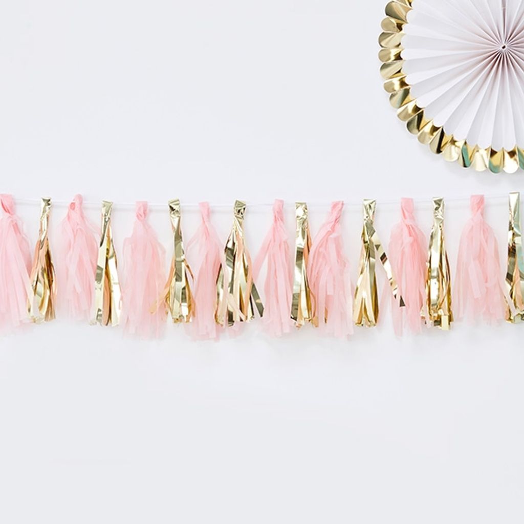 Oh Baby Quastengirlande rosa-gold