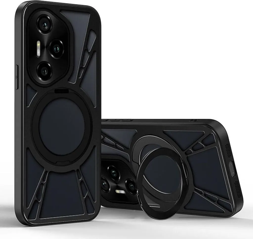 Cover Honor 300 Pro Nero: Silicone Soft Touch e Anello Magnetico