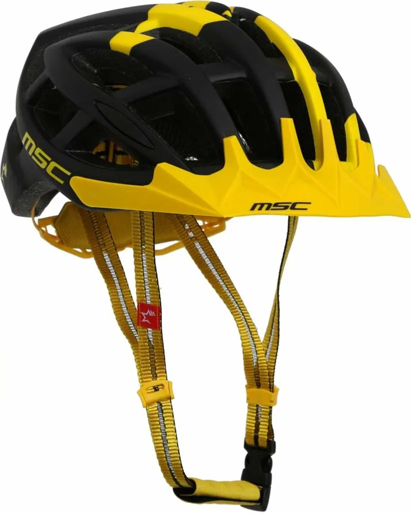 Casque de Vélo Tout-Terrain Jaune et Noir MSC Taille M Confortable