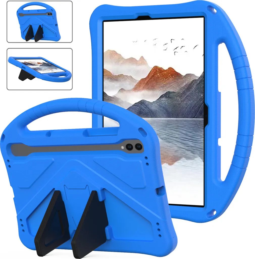 Custodia per bambini per Samsung Galaxy Tab S11 11", custodia antiurto leggera in EVA con supporto pieghevole e maniglia blu