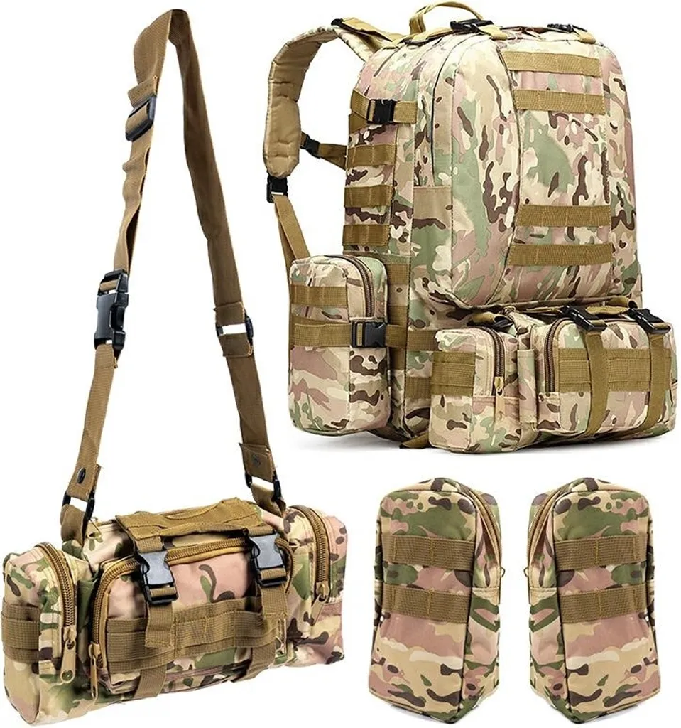 Sac à dos tactique 50L avec système MOLLE et compartiments multiples GOT - 2