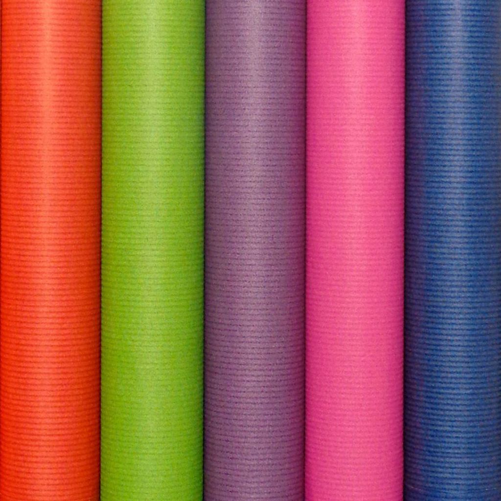 Farbiges Geschenkpapier aus Kraftpapier-Sortiment – 200 x 70 cm – 3 Rollen