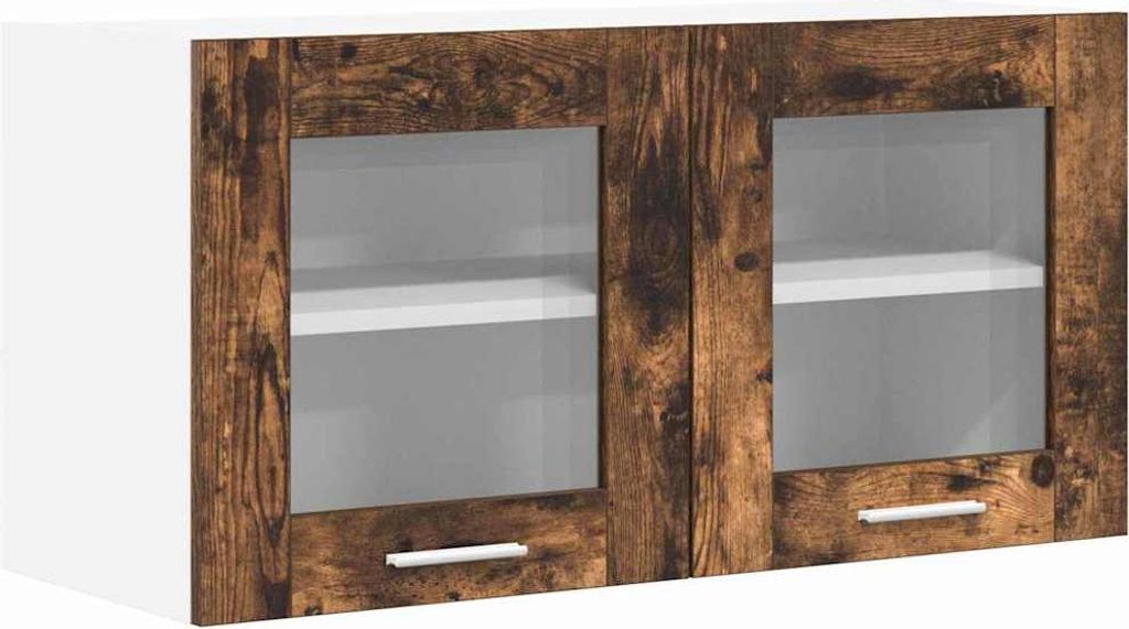 Hängeschrank mit Tür Geräucherte Eiche und Weiß 80 x 31 x 40 cm