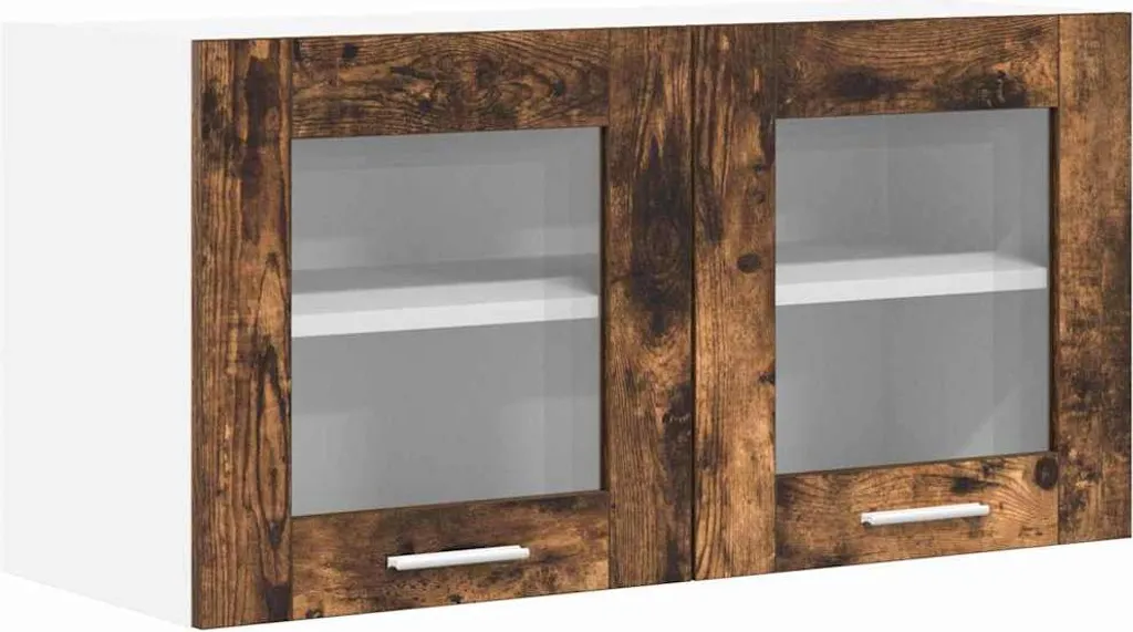 Pensile con anta Rovere affumicato e bianco 80 x 31 x 40 cm