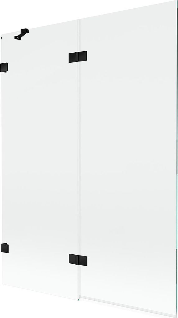 Mexen Lunar Duschabtrennung, 2-flügelig, links 130 x 150 cm, transparent, schwarz - 897-130-100-70-00-L