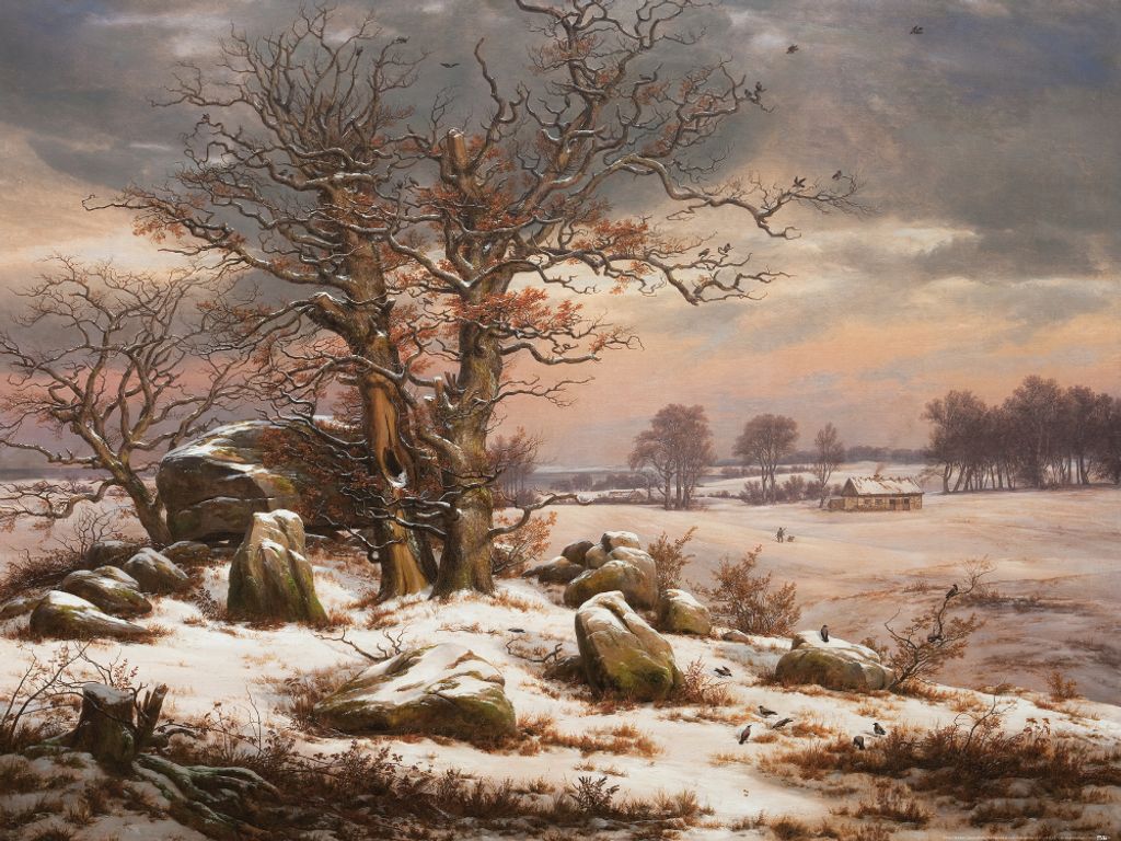 Johan Christian Dahl Kunstdruck Bild - Winterlandschaft Nahe Vordingborg, 1829 (60 x 80 cm)