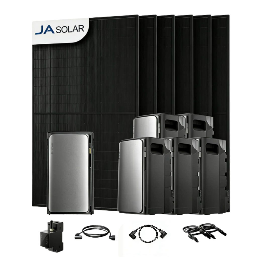 Powerness Balkonkraftwerk mit Speicher,EcoFlow STREAM Ultra 1,92 kWh (4 MPPT) mit 5x STREAM Pro (3 MPPT) und 6x JA Solar 500W Module & Smart Meter