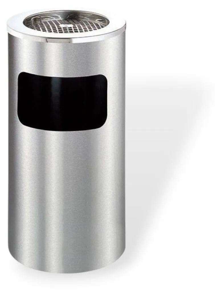 Cendrier poubelle 16L pour terrasse et entrée inox Smoky fini satiné