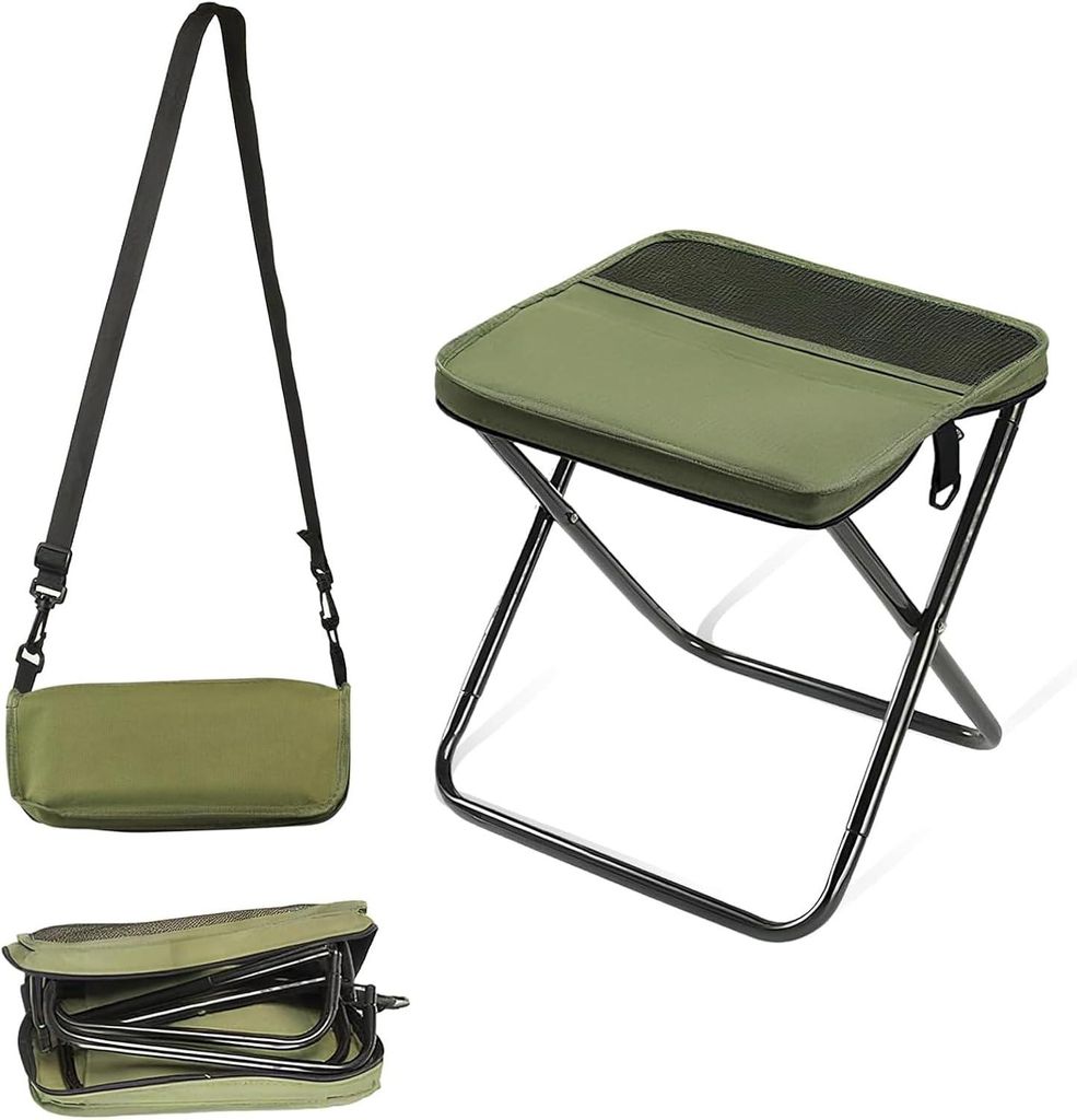Tragbarer Rucksack für Campingstuhl und Klapphocker: Leichter Klappstuhl, geeignet zum Wandern (grün, groß)