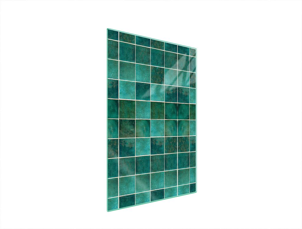 Herdabdeckplatte 35x52 Glaskeramikkochfeld Abdeckung Spritzschutz Glasplatte Deko Schneidebrett Türkis Fliese