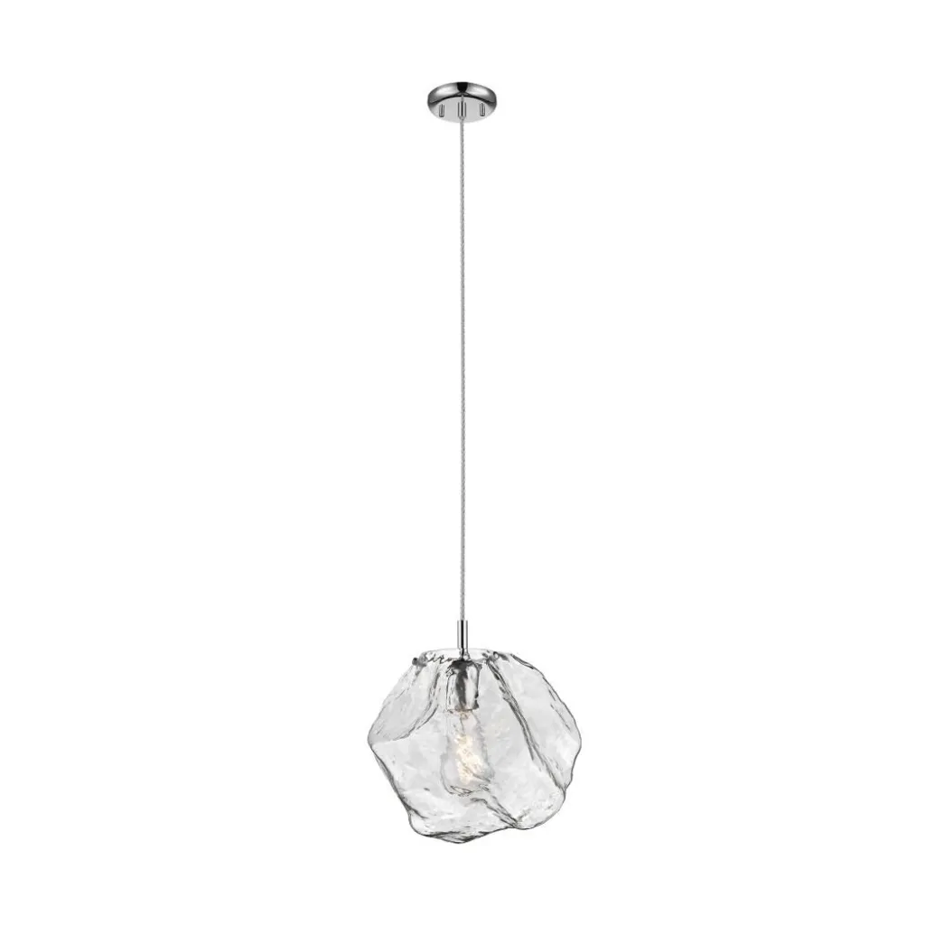 Lampe suspendue design en verre chromé ROCK Zuma Line pour Salon et Séjour