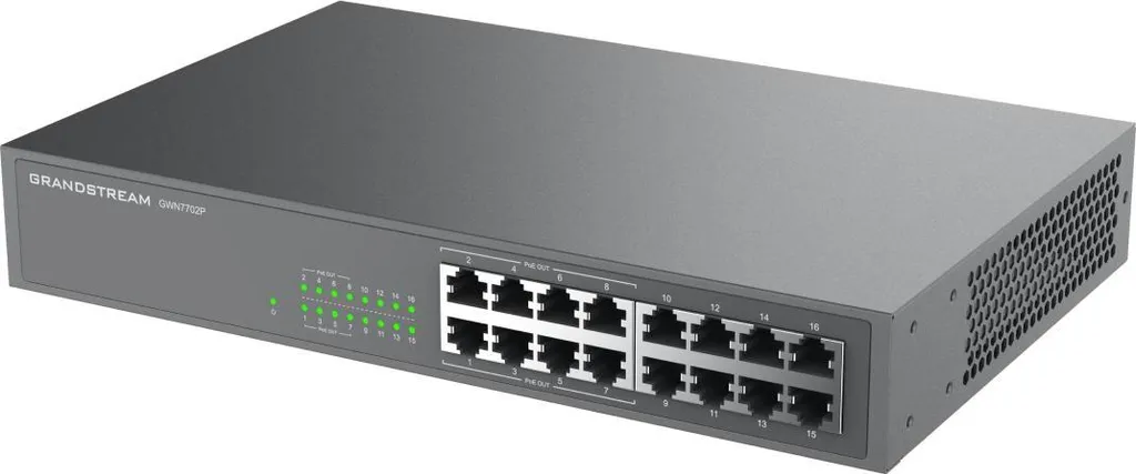 Switch PoE Gigabit 16 ports GWN7702P pour Caméras IP et Bornes WiFi 6