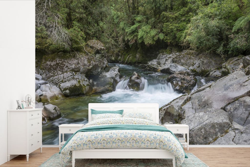 MuchoWow Fototapete für Wohnzimmer oder Schlafzimmer Wandtapete Vinyl Motivtapete Fluss im Puyehue-Nationalpark in Südamerika - 450x300 cm - Ge...