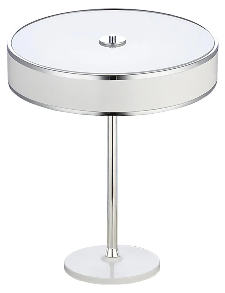Lampe de chevet JAZZ pour chambre à coucher, métal blanc chrome 47 cm