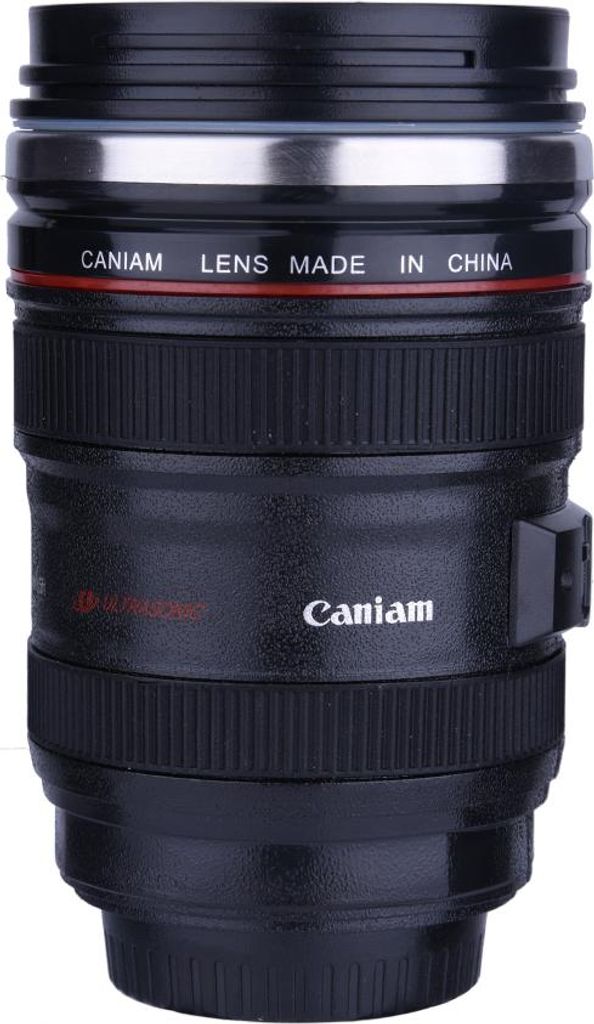 Kreativer Isolierbecher in Form eines Kameraobjektivs Edelstahl-Isolierflasche VI Schwarz