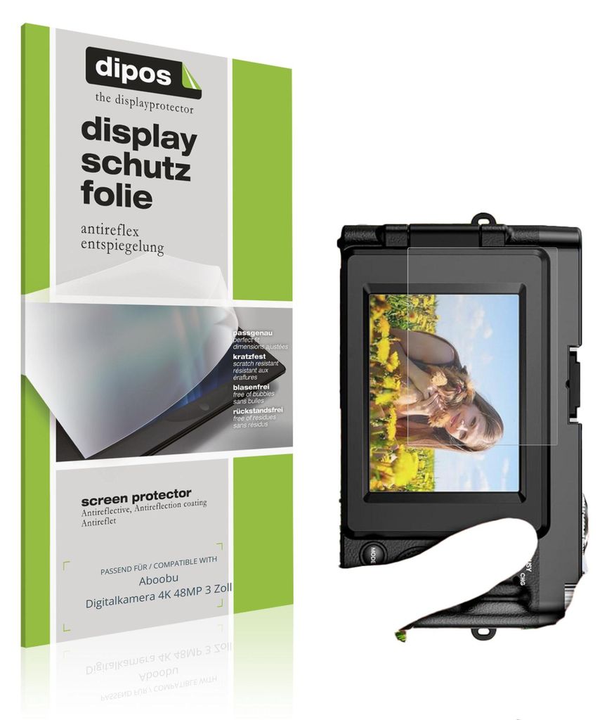 4x Schutzfolie für Aboobu Digitalkamera 4K 48MP 3 Zoll matt Displayschutzfolie Folie Display Schutz dipos