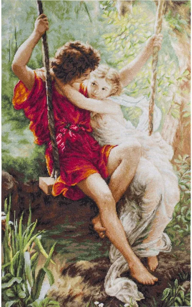 Tableau à Broder Point de Croix Luca-S Décoration Florale Printemps