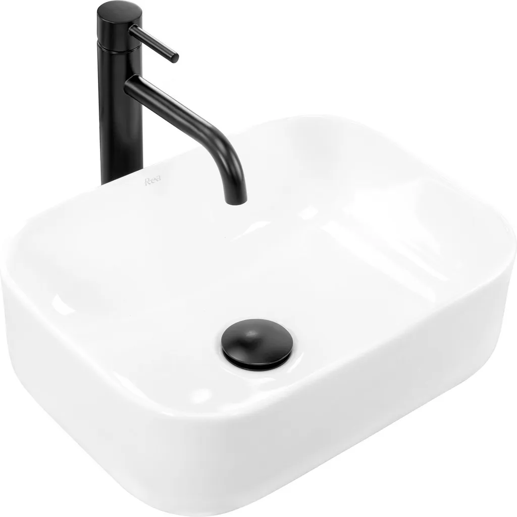 Lavabo Da Appoggio REA DEMI MINI WhiteRectangle
