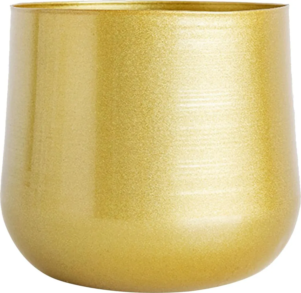 Pot Décoratif en Fer Doré Géométrique - Chic Moderne (Int/Ext)